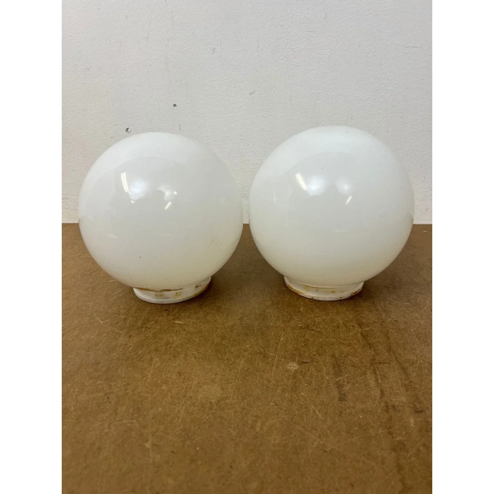 Vintage White Milk Glass Globe Lamp Shades 6